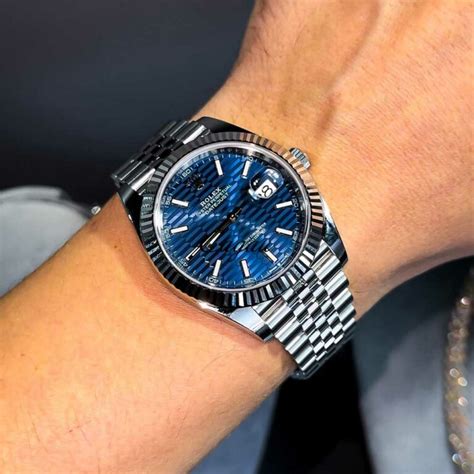 rolex datejust blue and gold|Rolex Datejust blue motif.